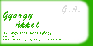 gyorgy appel business card