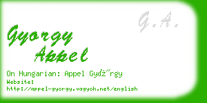 gyorgy appel business card